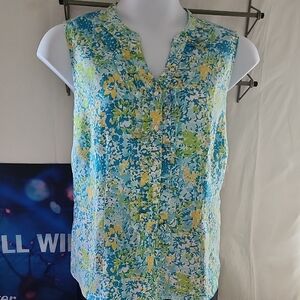 NWT PXL Kim Rogers Floral Sleeveless Blouse